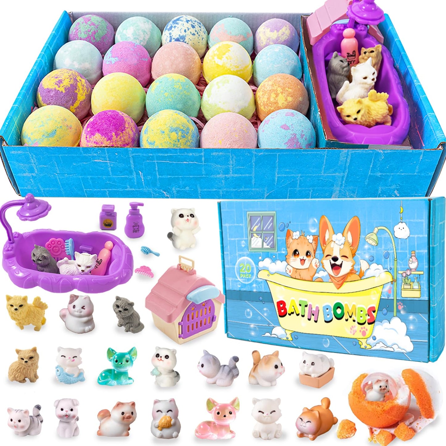 Organic Kids Bath Bombs with Surprise Inside